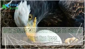 how eagles use their beaks to gently turn the eggs