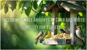 including small amounts of corn and white millet for variety