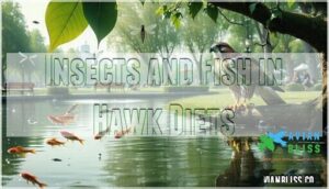 insects and fish in hawk diets