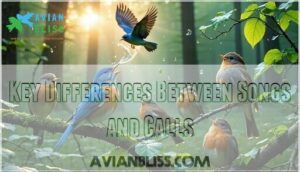 key differences between songs and calls