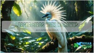 larger birds with mohawks