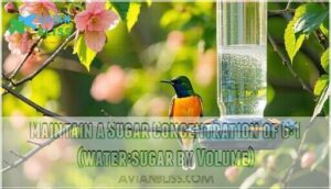 maintain a sugar concentration of 6:1 (water:sugar by volume)