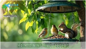 maintaining bird feeders