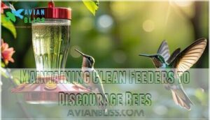 maintaining clean feeders to discourage bees