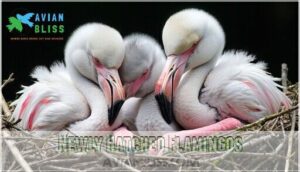 newly hatched flamingos