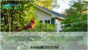 northern cardinal favorite habitats