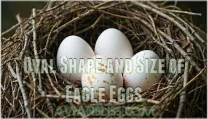 oval shape and size of eagle eggs