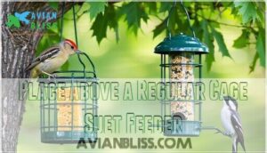 place above a regular cage suet feeder