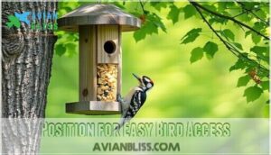 position for easy bird access