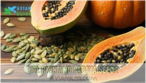 pumpkin and papaya seeds