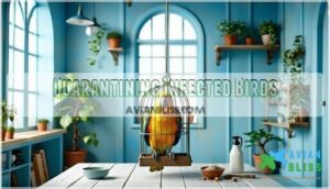 quarantining infected birds