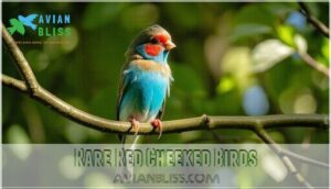 rare red cheeked birds