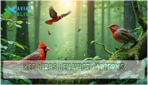 red birds behavior patterns