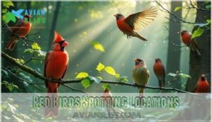 red birds spotting locations