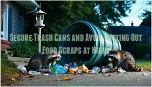 secure trash cans and avoid putting out food scraps at night