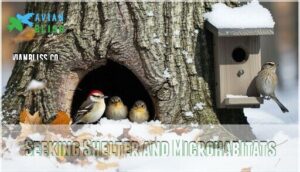 seeking shelter and microhabitats