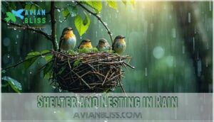 shelter and nesting in rain