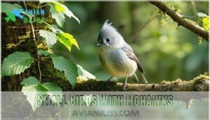 small birds with mohawks