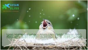 soliciting food and threat displays