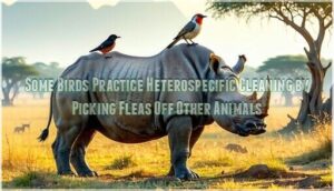 some birds practice heterospecific cleaning by picking fleas off other animals