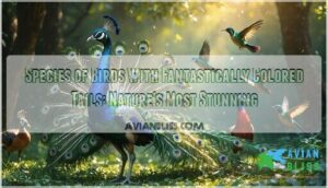 species of birds with fantastically colored tails