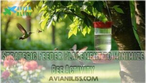 strategic feeder placement to minimize bee activity