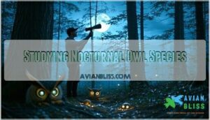 studying nocturnal owl species