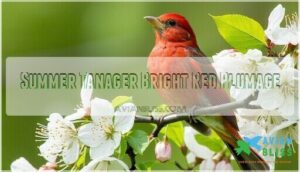 summer tanager bright red plumage