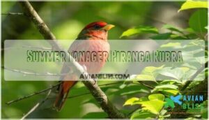 summer tanager piranga rubra