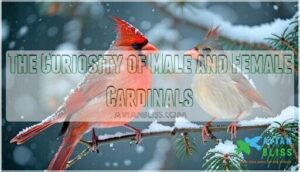 the curiosity of male and female cardinals