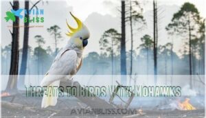 threats to birds with mohawks