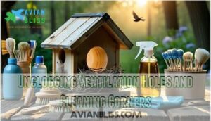 unclogging ventilation holes and cleaning corners