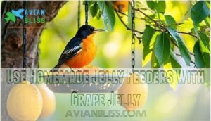 use homemade jelly feeders with grape jelly