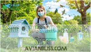 using gloves and masks for safety