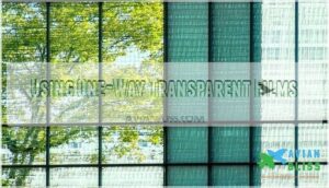 using one-way transparent films using one-way transparent films