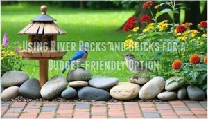 using river rocks and bricks for a budget-friendly option