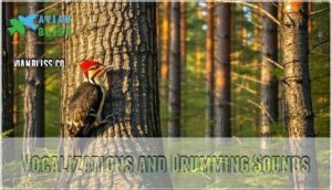 vocalizations and drumming sounds