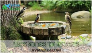water sources and bird baths