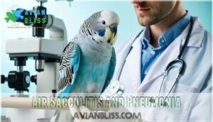 air sacculitis and pneumonia