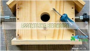 assembling birdhouse