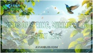 birds of spring, summer, and early fall