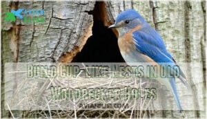 build cup-like nests in old woodpecker holes
