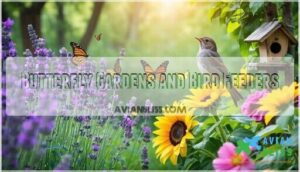 butterfly gardens and bird feeders
