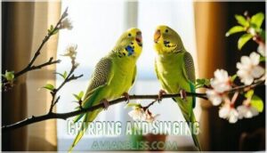 chirping and singing