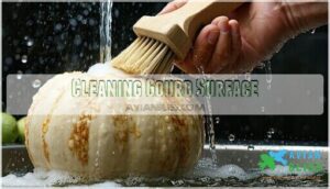 cleaning gourd surface