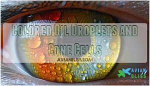 colored oil droplets and cone cells