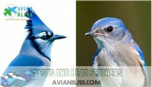 crests and head feathers