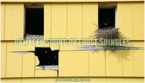 damaged siding or loose shingles