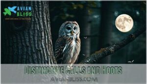 distinctive calls and hoots