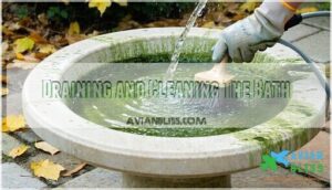 draining and cleaning the bath